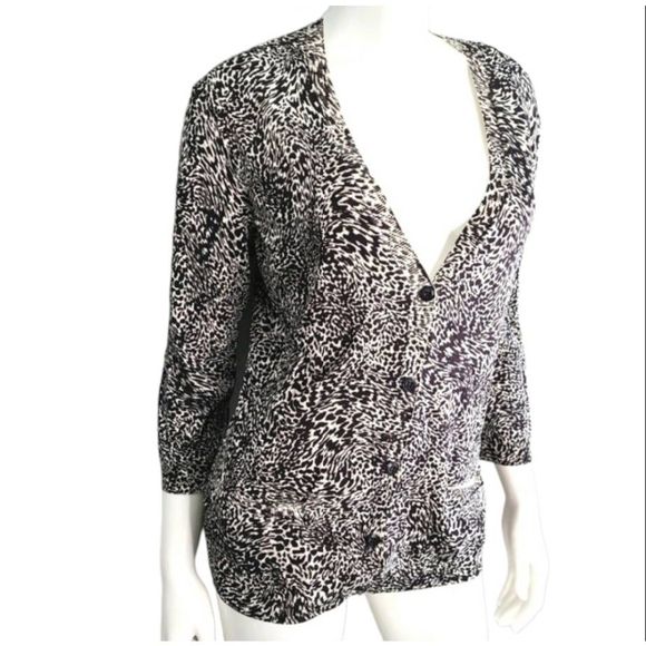 NWT Jones New York Animal Print Cardigan Large - Picture 6 of 9